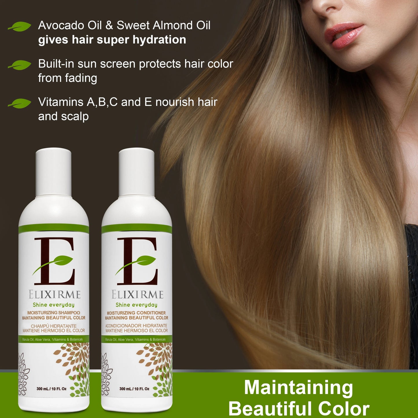 ElixirMe Moisture Repair Shampoo for Dry, Damaged Hair Sulfate-Free.